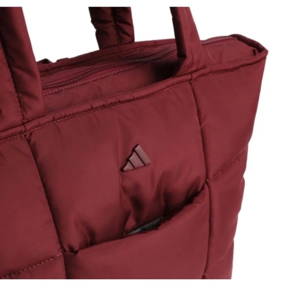 Adidas Quilted All Me 3 Tote Shawdow Red Puffer Bag NWT